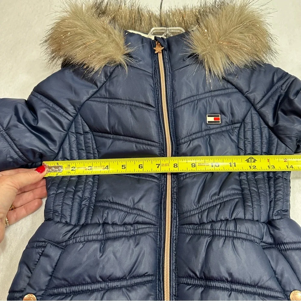 Girls Navy Tommy Hilfiger Winter Coat